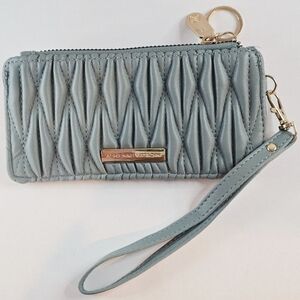 Adrienne Vittadini Quilted Green Wristlet with Gold Hardware